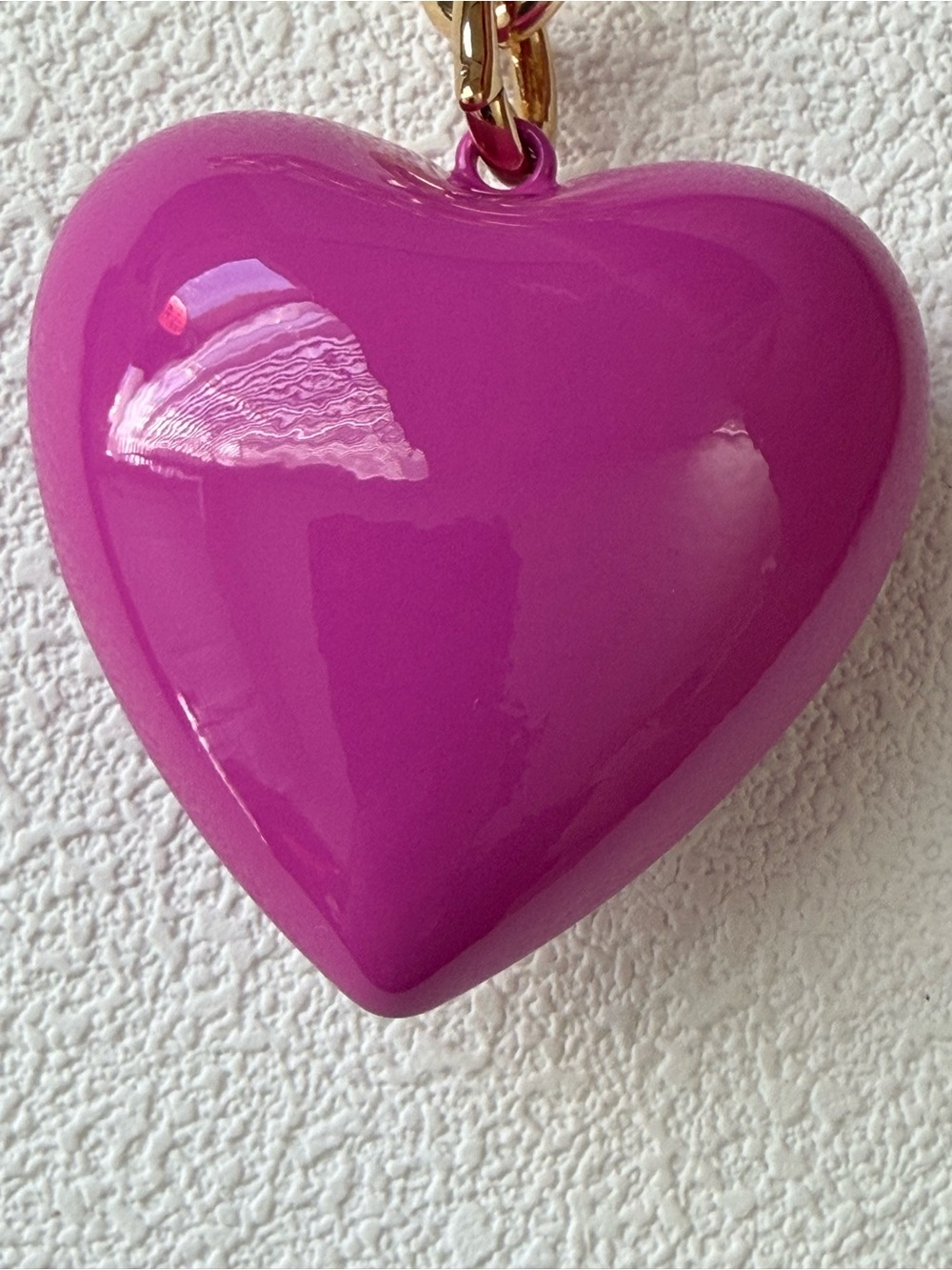 NWOT Roxanne Assoulin big puffy heart Pendant Necklace with Purple Heart